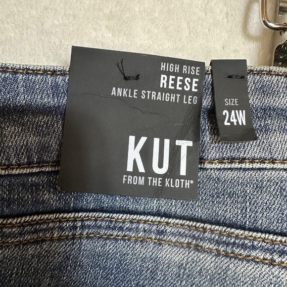 Kut From The Cloth Women's Jeans 24W Blue Reese Ankle Straight Leg High Rise - Picture 9 of 12